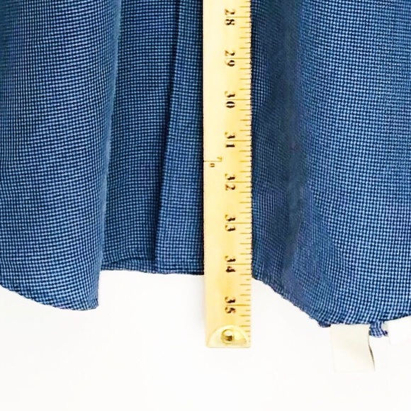 Longsleeve Blue Checkered Button-Down Dress Shirt - Picture 6 of 6